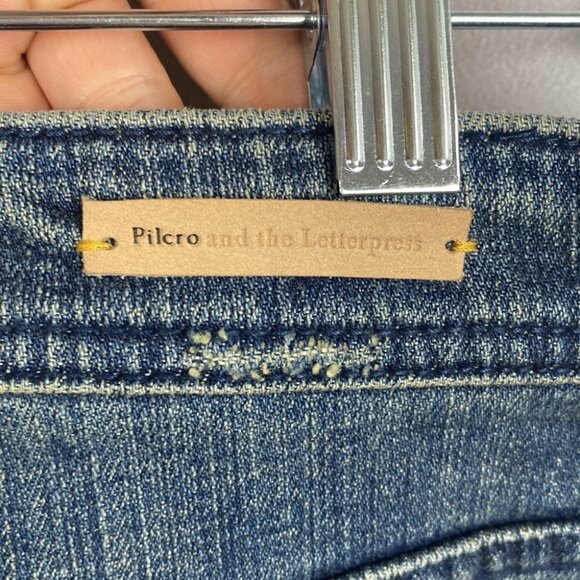 ANTHROPOLOGIE Pilcro and the Letterpress Jeans Patchwork Pilcro Premium Hyphen - Picture 8 of 15